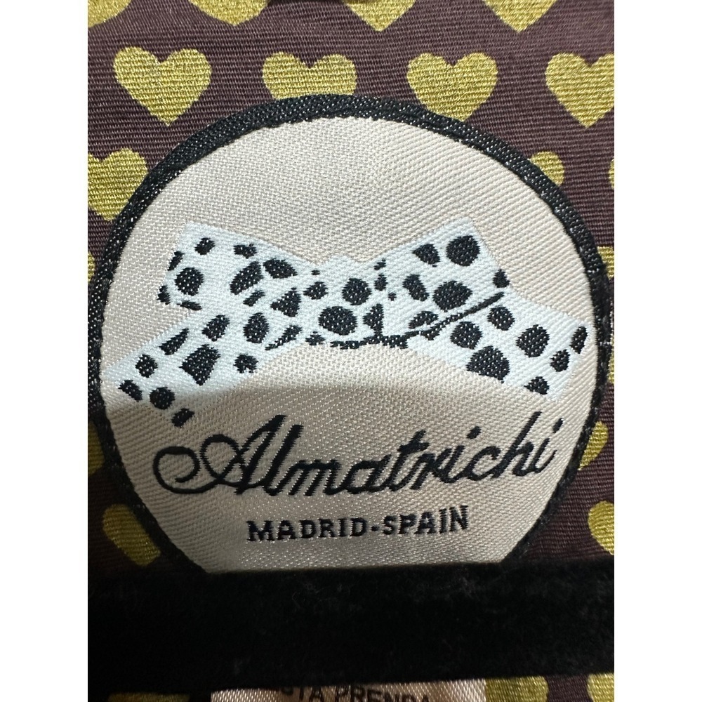 Almatrichi Dress Brown Gold Heart Ruffle Made In Madrid Spain 46 (US 12) - Picture 4 of 6